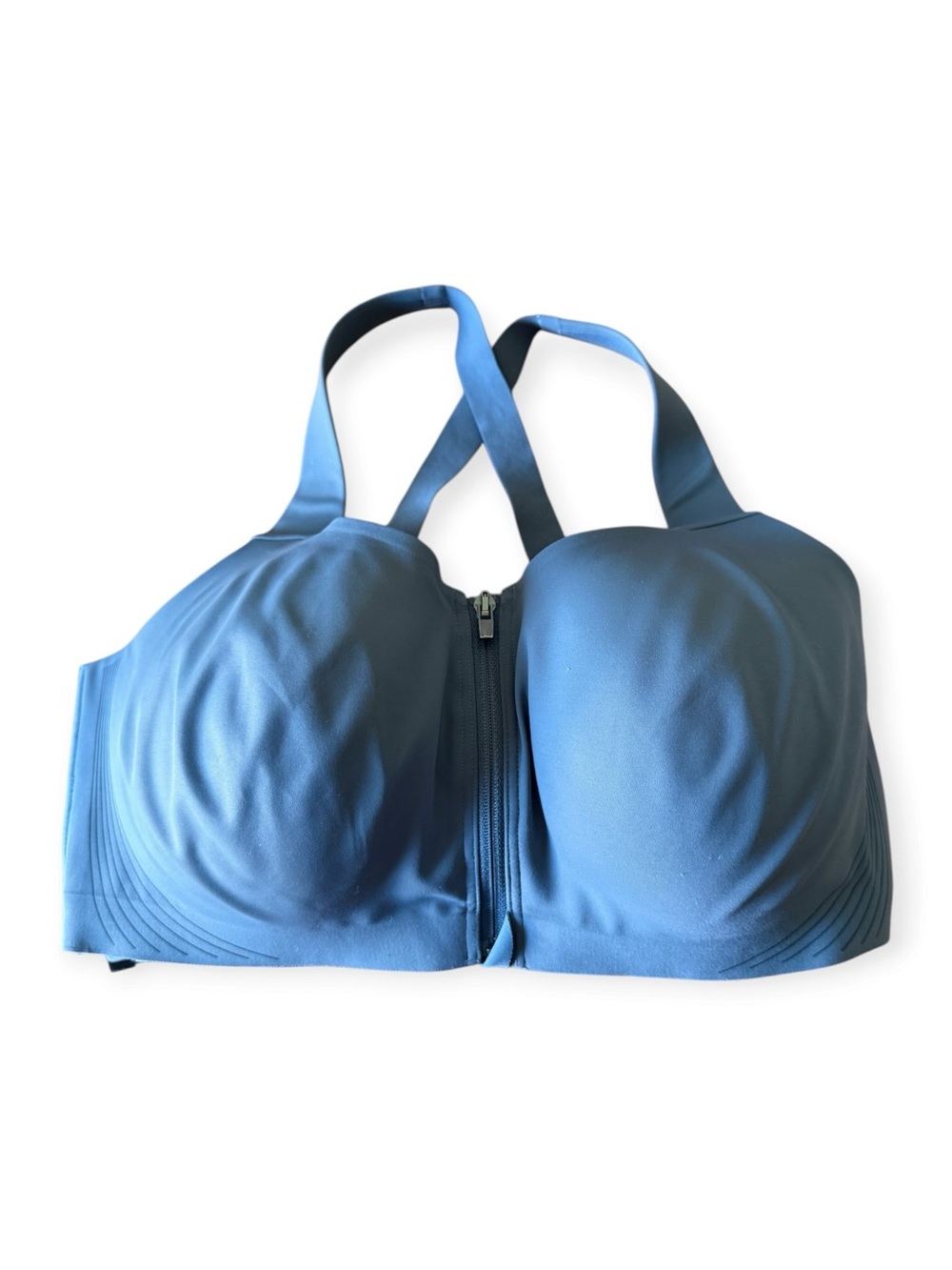 Victoria's Secret VSX 38DDD Knockout Front Close Sports Bra Gray/Blue Underwire